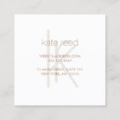 Carte De Visite Carré Trendy Rainbow Holographic Monogram Stripe (Dos)