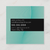 Carte De Visite Carré TRENDY WAVE lignes courbes modernes ment jade (Dos)