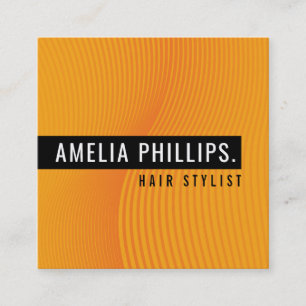 Carte De Visite Carré TRENDY WAY lignes courbes modernes orange vif