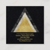 Carte De Visite Carré Triangle Géométrique Doré Simulée Parties scintill (Dos)