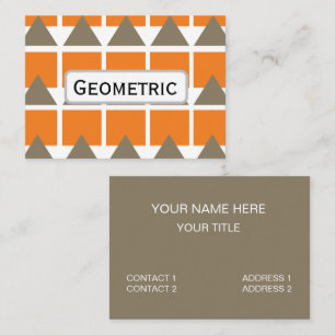 Carte De Visite Carré Triangle Géométrique Gris Orange