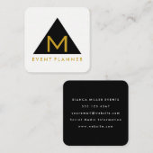 Carte De Visite Carré Triangle géométrique simple (Devant / Derrière)