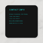 Carte De Visite Carré Triangle symbolique moderne de bouton de jeu (Dos)