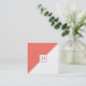 Carte De Visite Carré Triangles et monogramme de corail vivant (Debout devant)