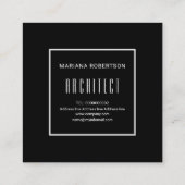 Carte De Visite Carré Triangles noirs, blancs, monogrammes géométriques  (Dos)