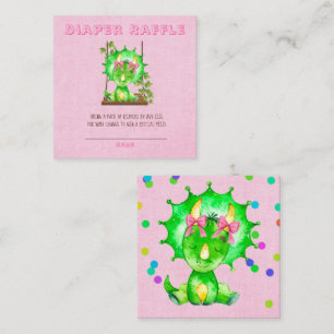 Carte De Visite Carré Tricératops Fille Cute Baby shower de carafe de co