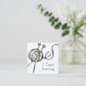 Carte De Visite Carré Tricot Aiguilles Yarn Professeur (Debout devant)