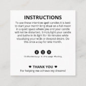 Carte De Visite Carré Trinity Moon Intention Crystal Candler Spell (Dos)