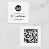 Carte De Visite Carré TripAdvisor QR | Custom Business Feedback Link (Devant / Derrière)