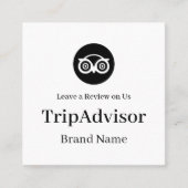 Carte De Visite Carré TripAdvisor QR | Custom Business Feedback Link (Devant)