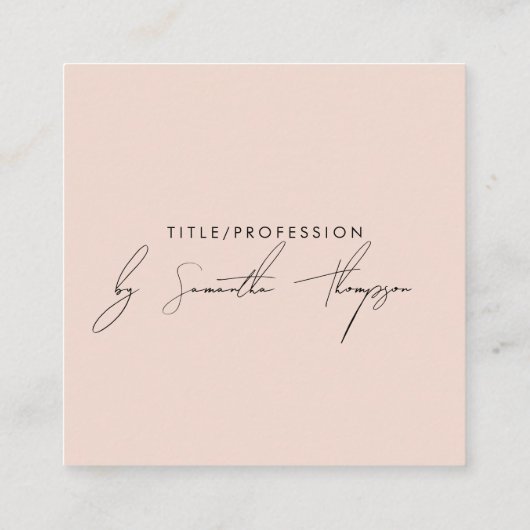 Carte De Visite Carré Triple Icon QR Code Social Media Blush Pink (Dos)