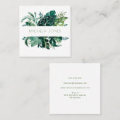 Carte De Visite Carré Tropic Tropic Green Designer Feuille (Devant / Derrière)