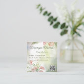 Carte De Visite Carré Tropical Botanical Chic Fleurs Stylish (Debout devant)