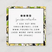 Carte De Visite Carré Tropical Funky Kawaii Forest Graphic Designer Leaf (Dos)