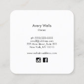 Carte De Visite Carré Tropical Modern Gold Coral (Dos)