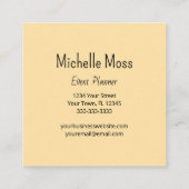 Carte De Visite Carré Tropical Monstara Palm Feuilles Élégant Black Gold (Dos)