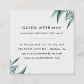 Carte De Visite Carré Tropical Palm Frond (Dos)