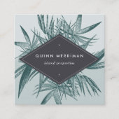 Carte De Visite Carré Tropical Palm Frond (Devant)