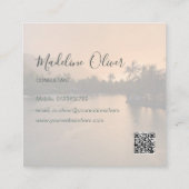 Carte De Visite Carré Tropical Travel QR Code Modern Professional (Dos)