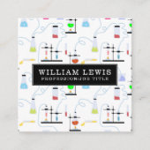 Carte De Visite Carré Tubes d'essai en chimie Science Lab QR Code (Devant)