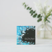 Carte De Visite Carré *~* Turquoise Black Mariage Beauty Abstrait (Debout devant)