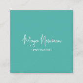 Carte De Visite Carré TURQUOISE BLUE Modern CHIC Minimal QR Code (Devant)
