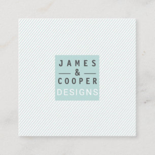 Carte De Visite Carré Turquoise de la bande inclinée moderne Design élég