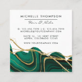 Carte De Visite Carré Turquoise et Gold Agate Driving (Dos)