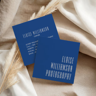 Carte De Visite Carré Typographie cobalt vibrante contemporaine et audac