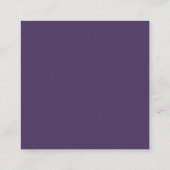 Carte De Visite Carré Typographie de script en gras Code Qr violet (Dos)