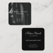 Carte De Visite Carré Typographie de script moderne (Devant / Derrière)