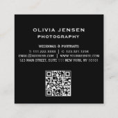 Carte De Visite Carré Typographie de script moderne chic Photographe sim (Dos)