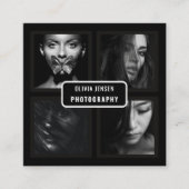 Carte De Visite Carré Typographie de script moderne chic Photographe sim (Devant)