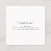 Carte De Visite Carré Typographie du chef pâtissier boulanger (Dos)