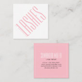 Carte De Visite Carré Typographie fine de la rose fusée moderne (Devant / Derrière)