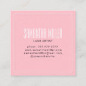 Carte De Visite Carré Typographie fine de la rose fusée moderne (Dos)