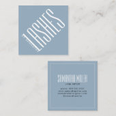 Carte De Visite Carré Typographie fine du bleu moderne (Devant / Derrière)