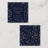 Carte De Visite Carré Typographie florale de maquillage de cheveux de (Devant / Derrière)