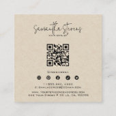 Carte De Visite Carré Typographie HairScript papier d'artisanat (Dos)