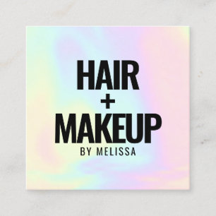 Carte De Visite Carré Typographie moderne audacieuse holographie unicorn