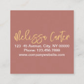 Carte De Visite Carré Typographie moderne Beauté Maquillage Artiste Lash (Dos)