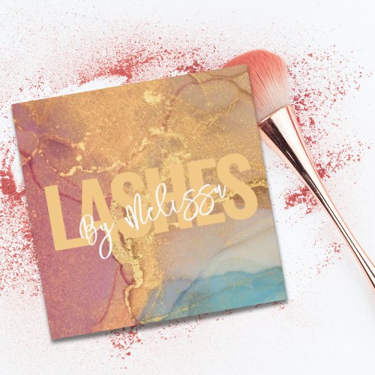 Carte De Visite Carré Typographie moderne Beauté Maquillage Artiste Lash