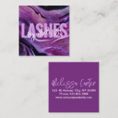 Carte De Visite Carré Typographie moderne Beauté Maquillage Artiste Lash (Devant / Derrière)