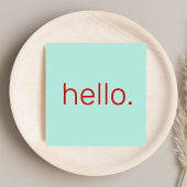 Carte De Visite Carré Typographie moderne unique Red hello Typographie D