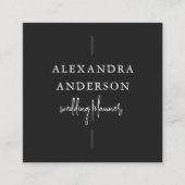 Carte De Visite Carré Typographie moderne Wedding planner noir et blanc (Devant)