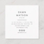 Carte De Visite Carré Typographie professionnelle moderne chic violet (Dos)