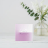 Carte De Visite Carré Typographie professionnelle moderne chic violet (Debout devant)