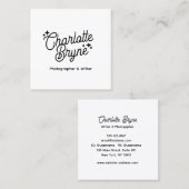 Carte De Visite Carré Typographie rétro (Devant / Derrière)