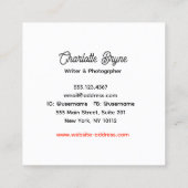 Carte De Visite Carré Typographie rétro Rouge noir (Dos)