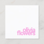 Carte De Visite Carré Typographie rose simple moderne Nom (Devant)